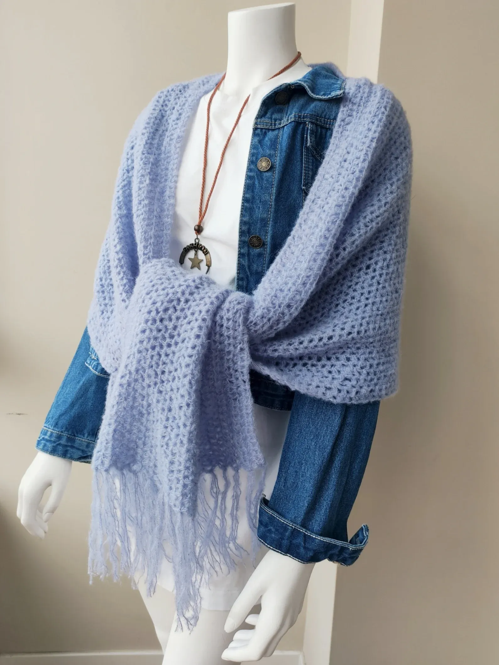 Bufanda de alpaca tejida a crochet - Imagen 4