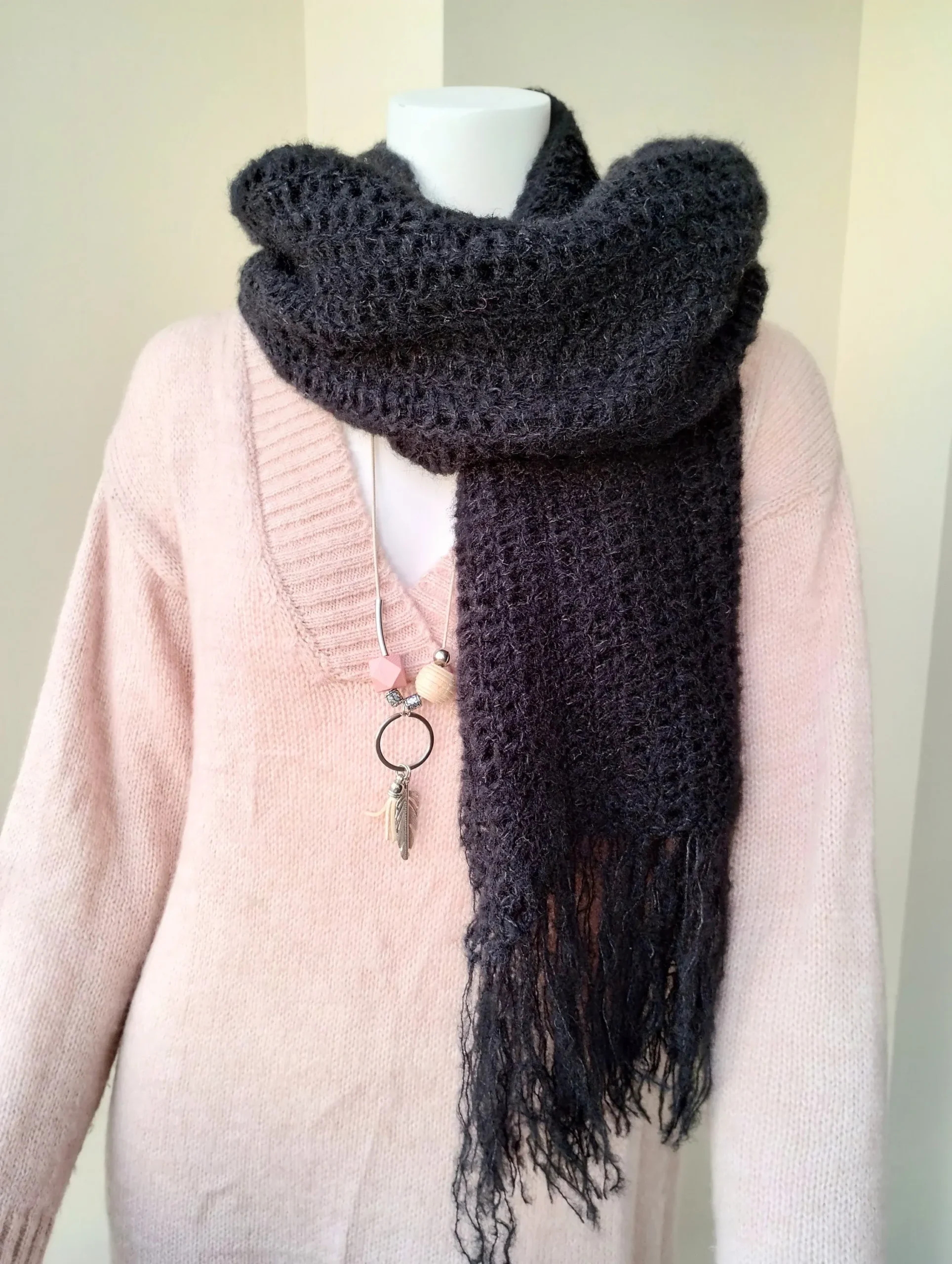 Bufanda de alpaca tejida a crochet - Imagen 5