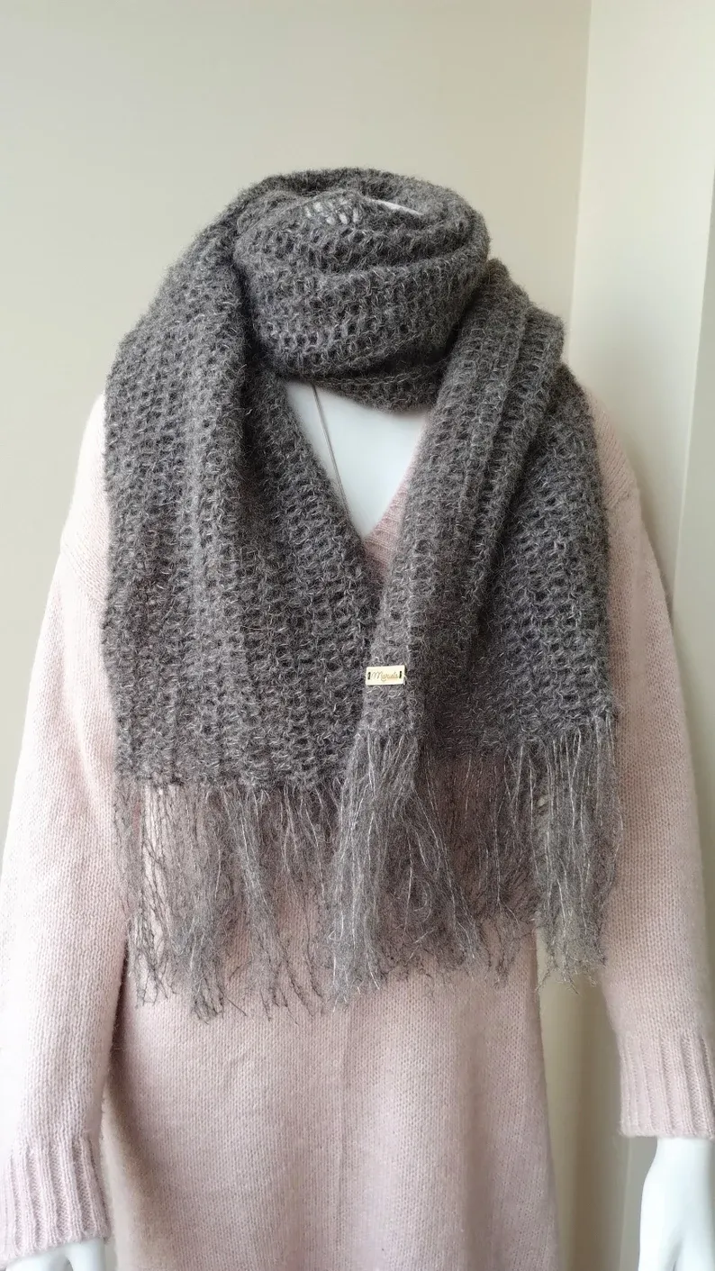 Bufanda de alpaca tejida a crochet - Imagen 15