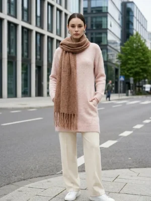 Bufanda de alpaca tejida a crochet