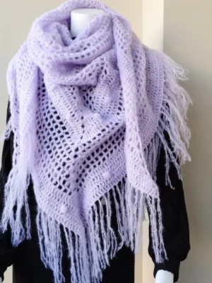 Chal de Crochet de Alpaca. Lavanda