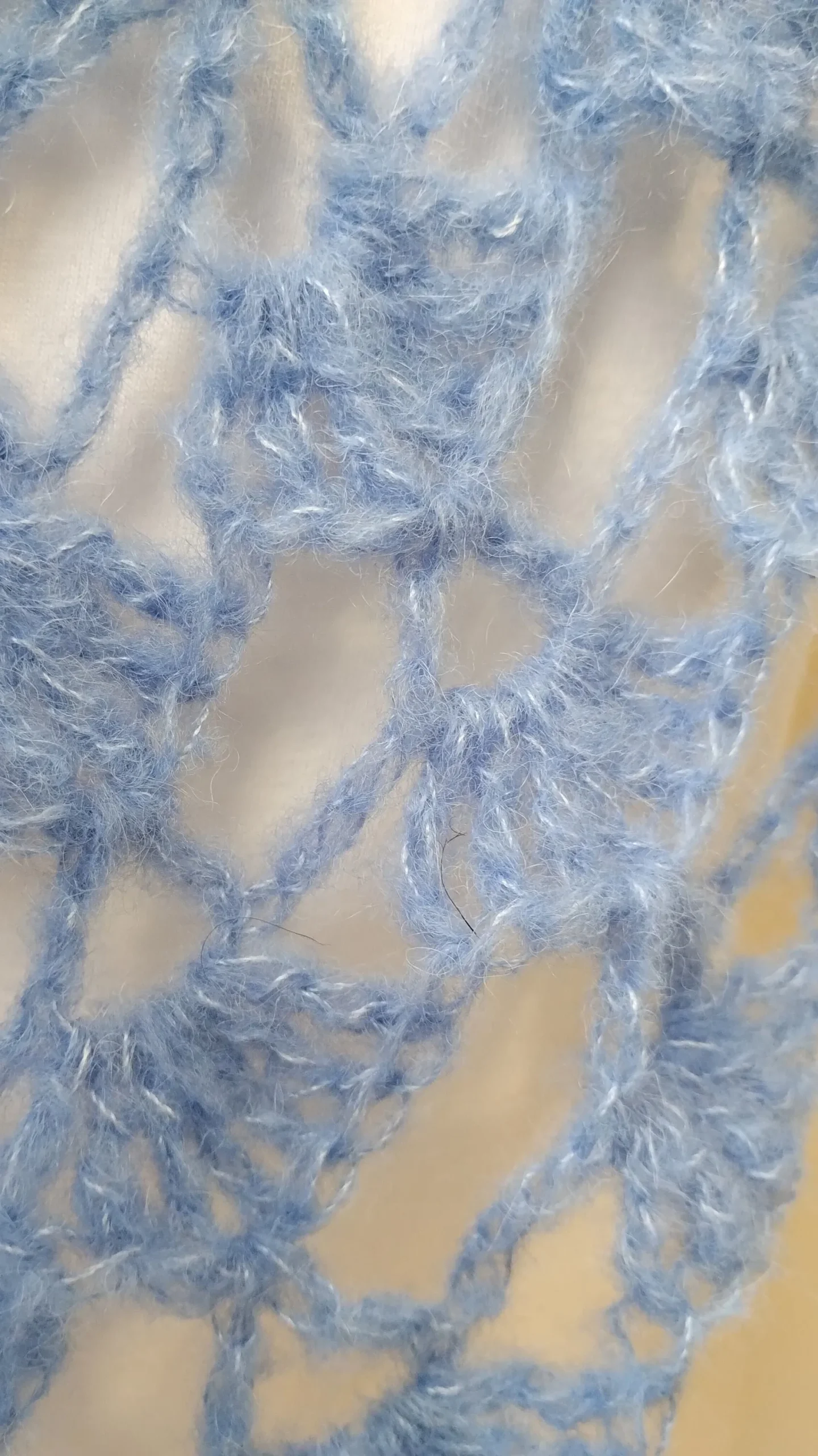 Chal de alpaca azul de ganchillo para mujer - Imagen 5