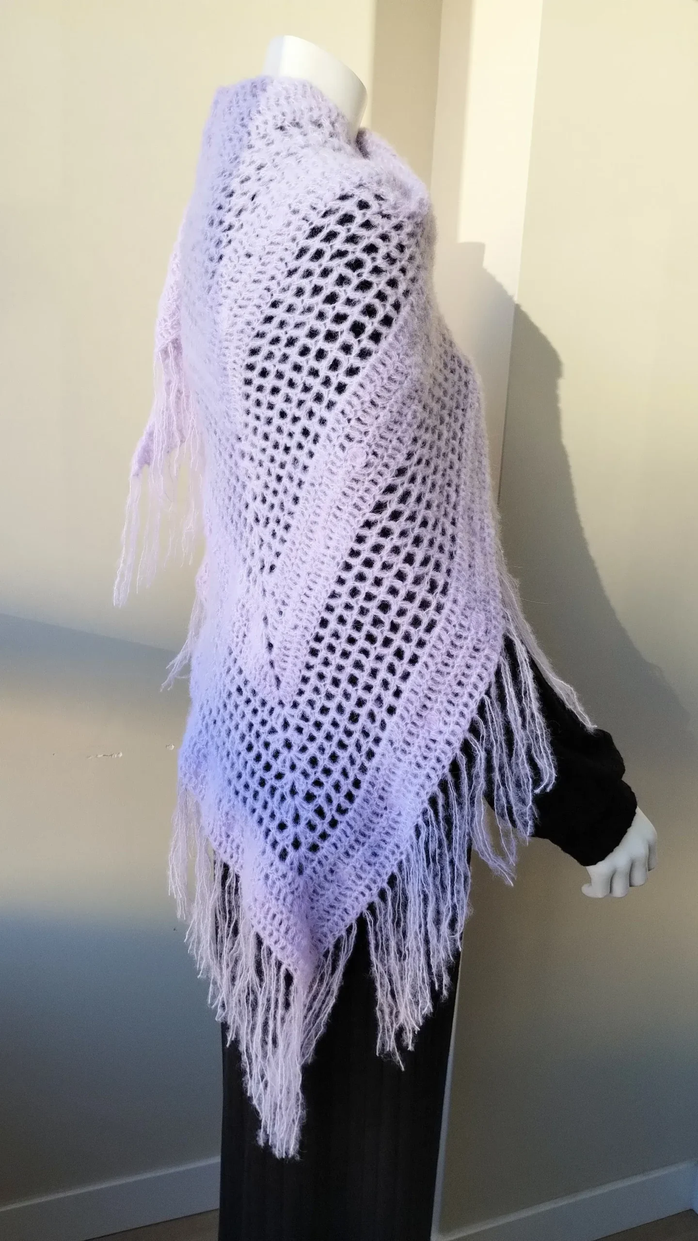 Chal de Crochet de Alpaca. Lavanda - Imagen 4