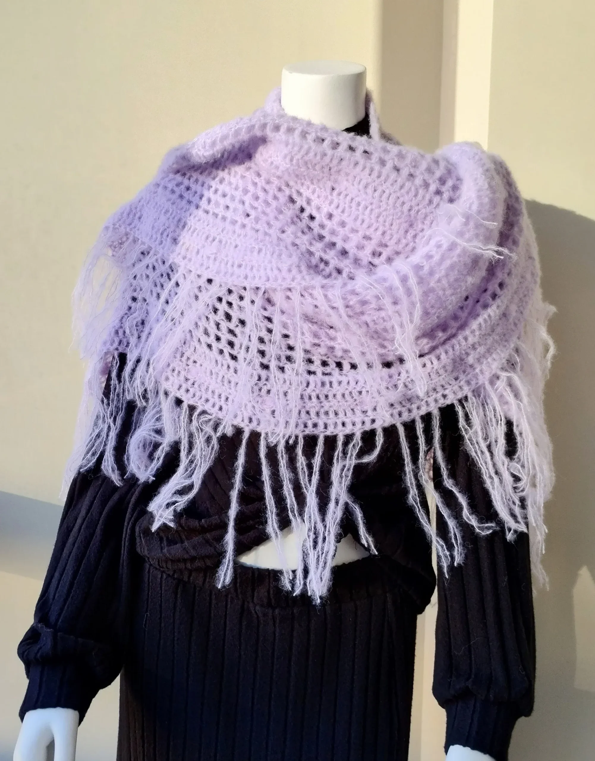 Chal de Crochet de Alpaca. Lavanda - Imagen 8