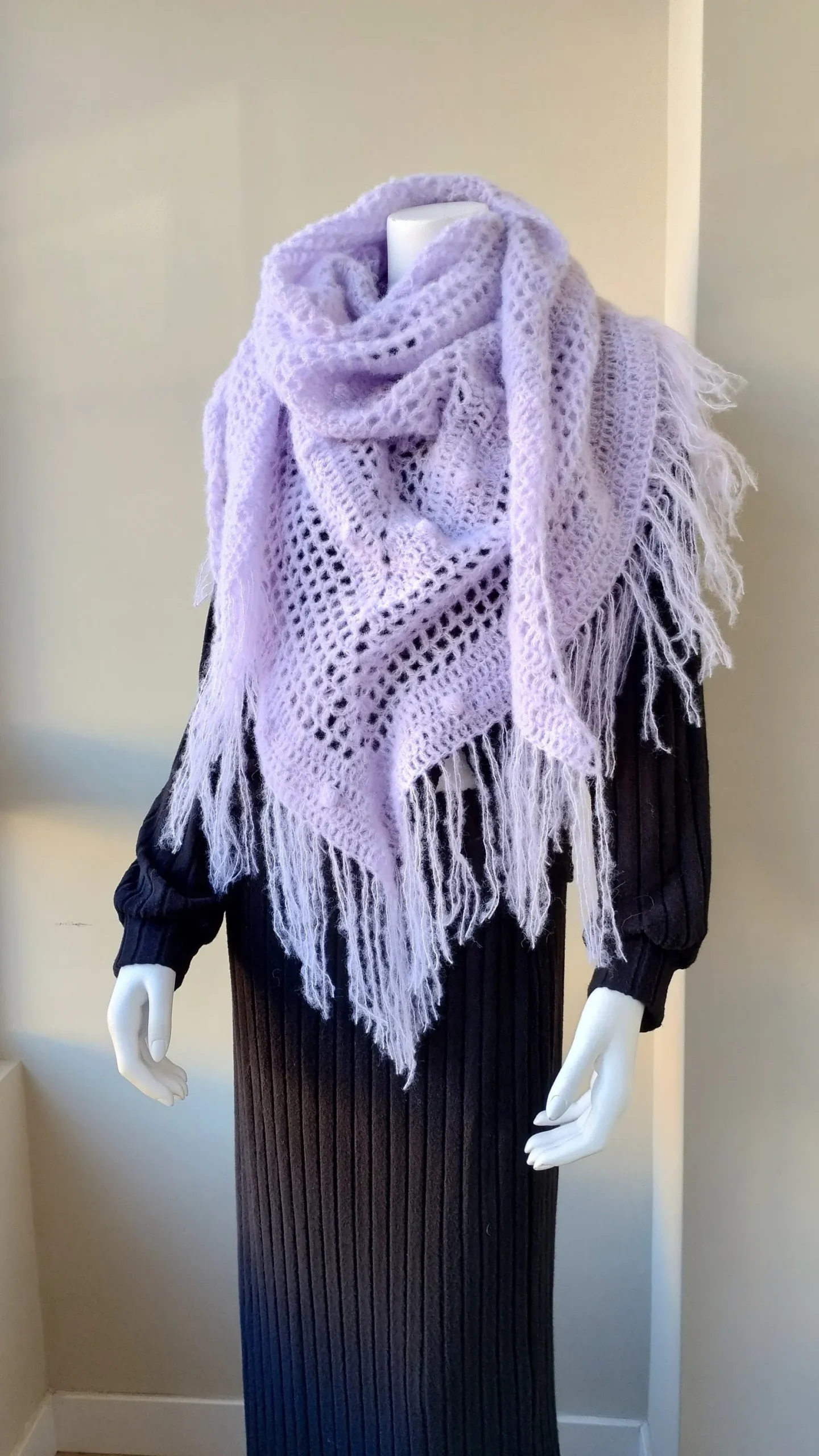 Chal de Crochet de Alpaca. Lavanda - Imagen 6