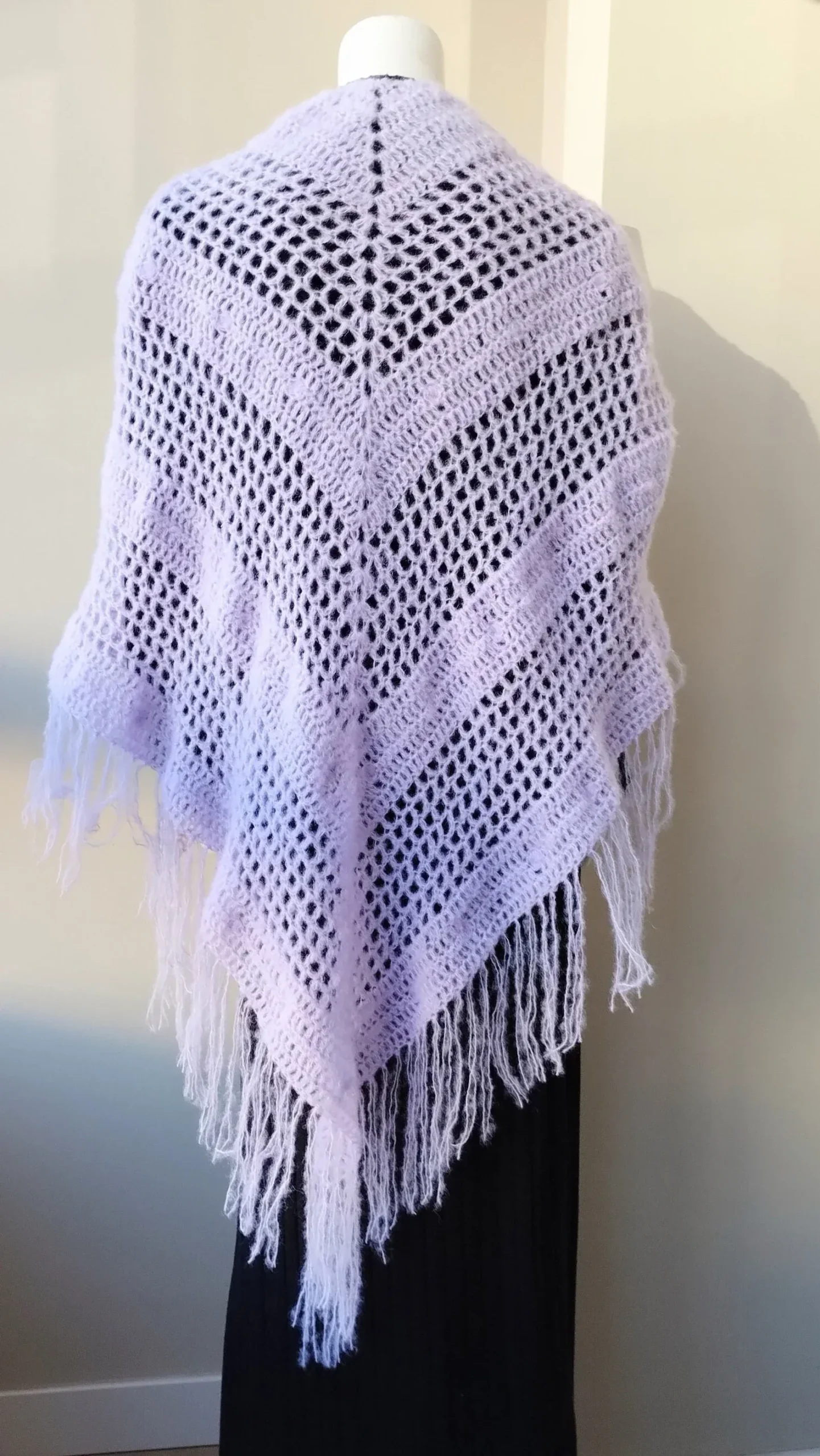 Chal de Crochet de Alpaca. Lavanda - Imagen 7