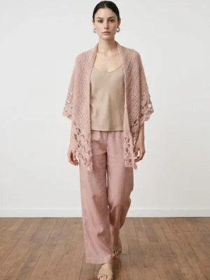 chal de alpaca para bodas rosa