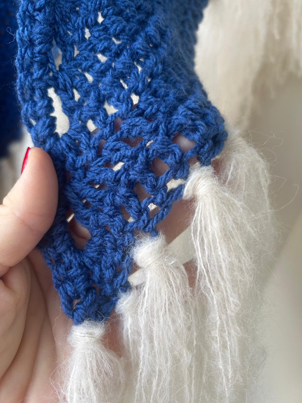 Chal de crochet con flecos pluma de alpaca - Imagen 2
